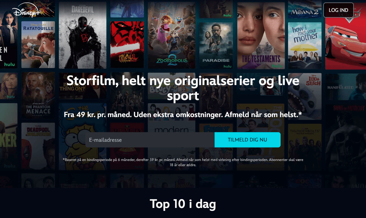Disney+ Danmark forside — se nye Originals, storfilm og serier