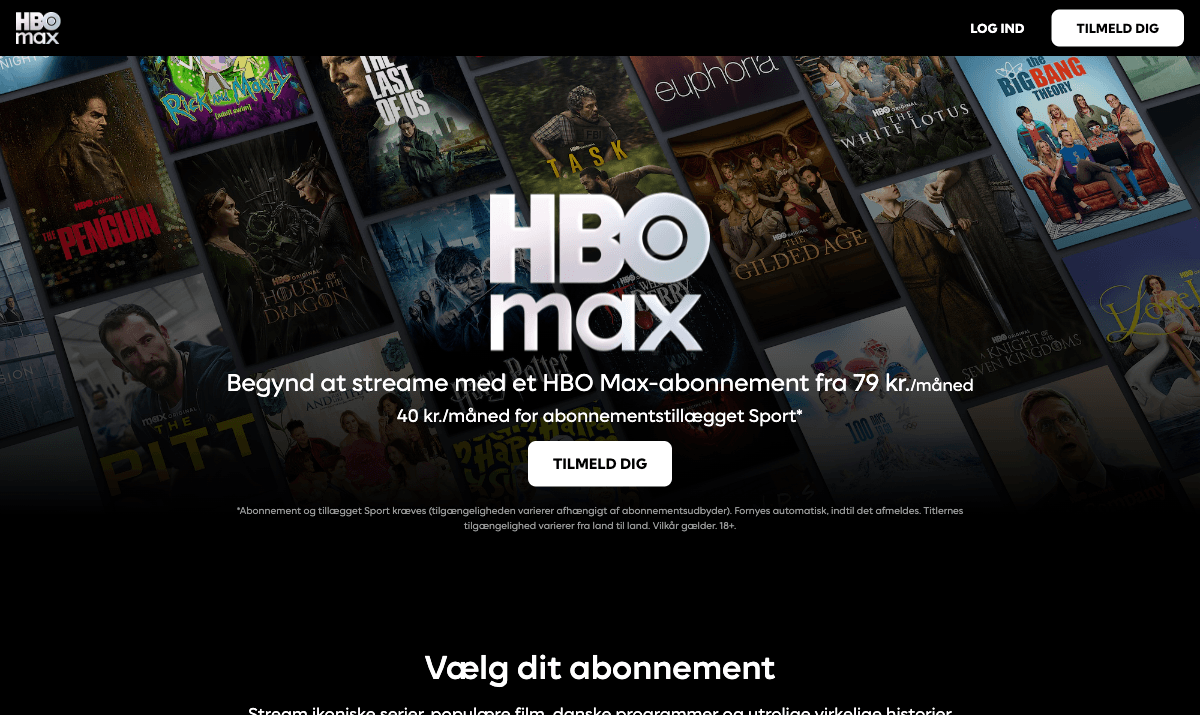 HBO Max abonnementer — Basis, Standard og Premium