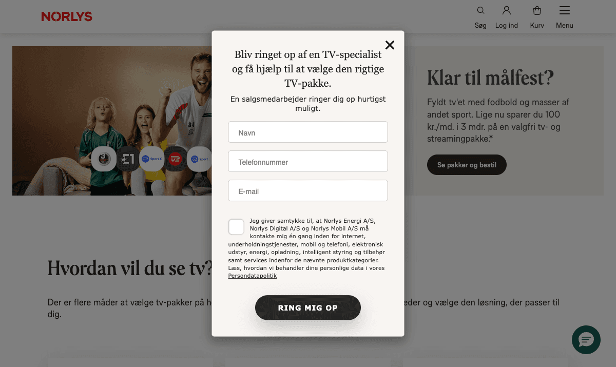 Norlys.dk TV-pakker — vælg tv-abonnement 2026