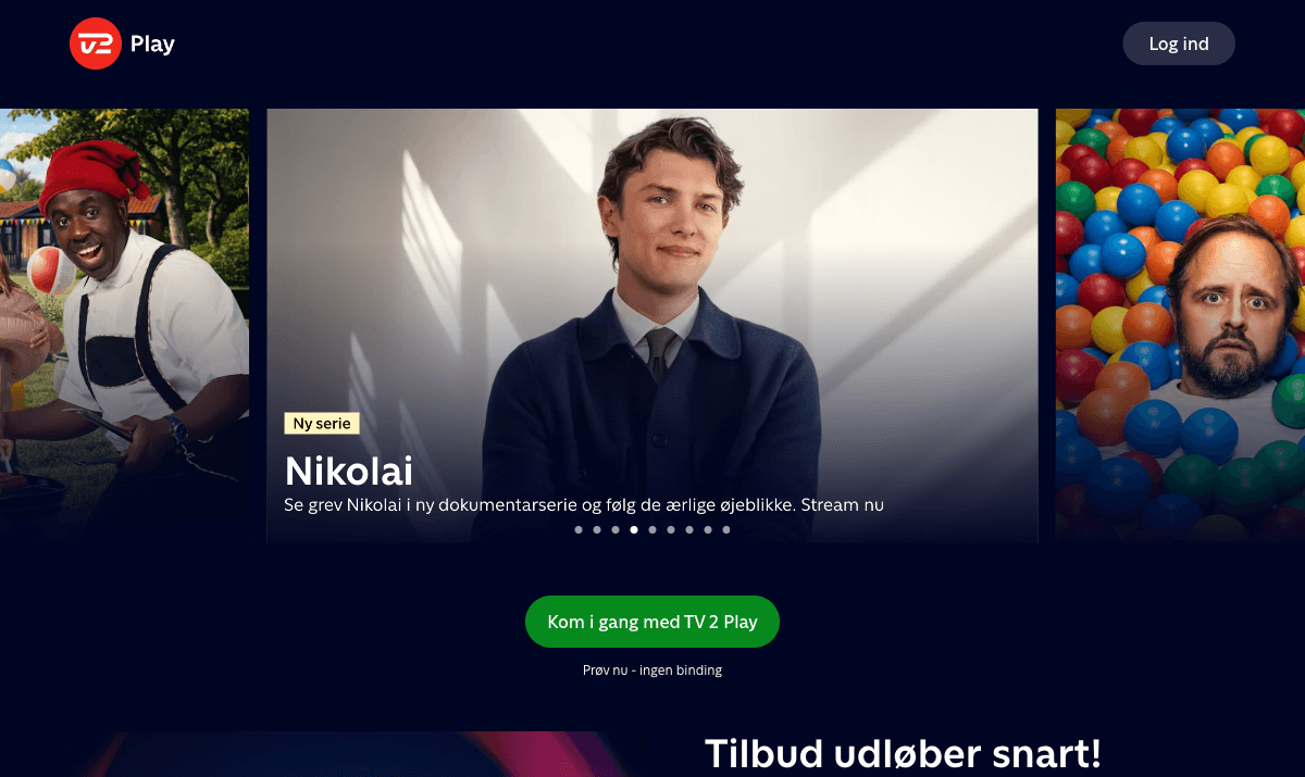 TV 2 Play forside — serier, nyheder og underholdning
